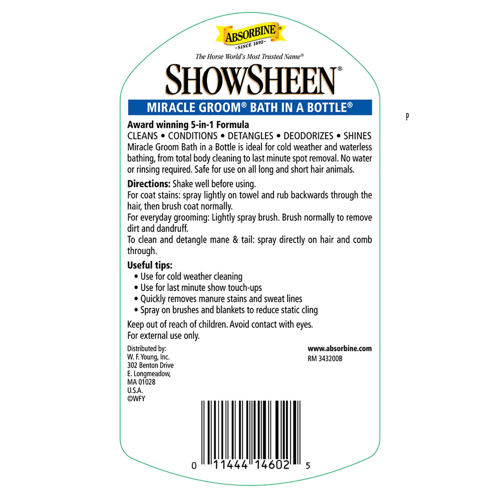 ShowSheen® Miracle Groom Skin & Coat Care absorbine   