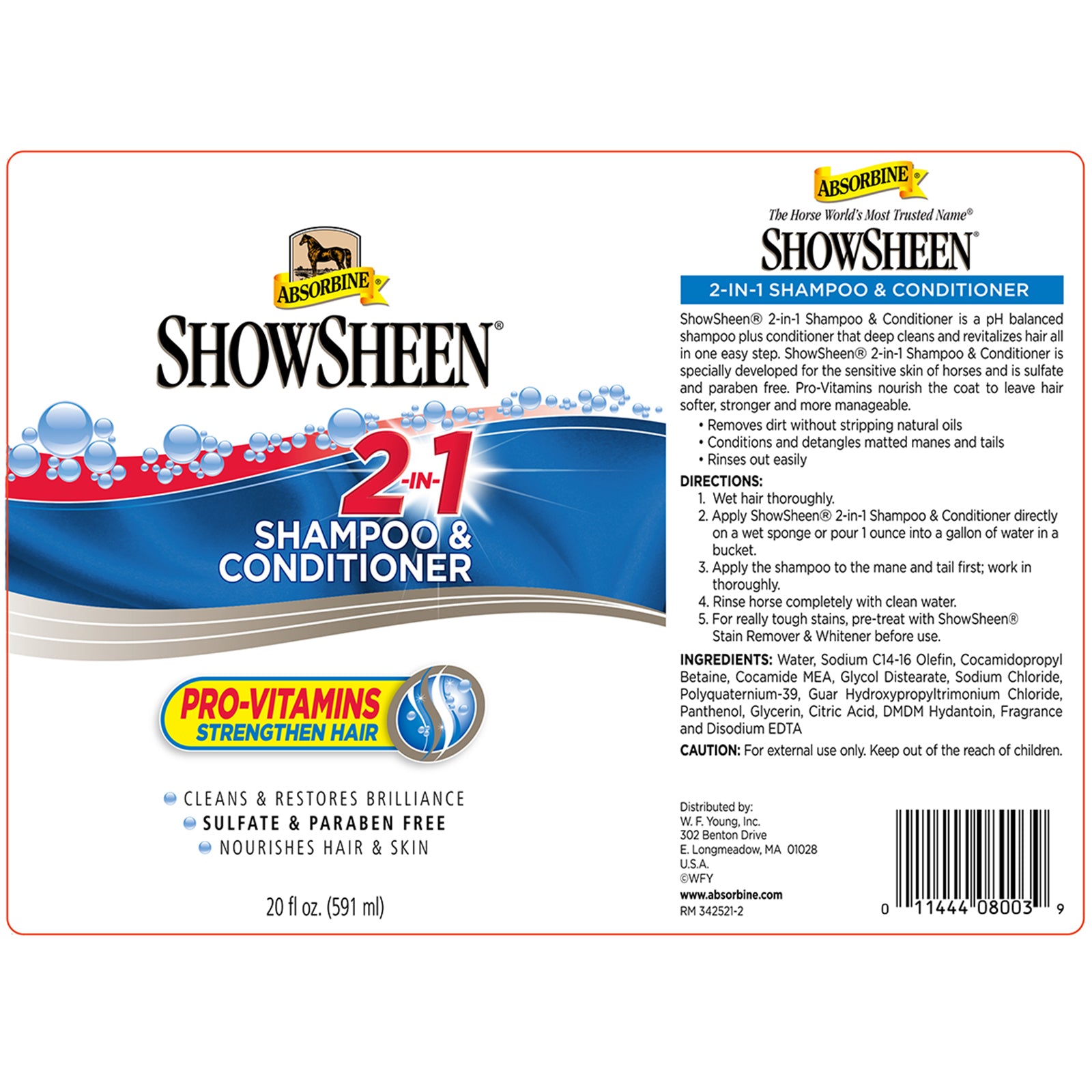 ShowSheen® 2-In-1 Shampoo & Conditioner Skin & Coat Care absorbine   