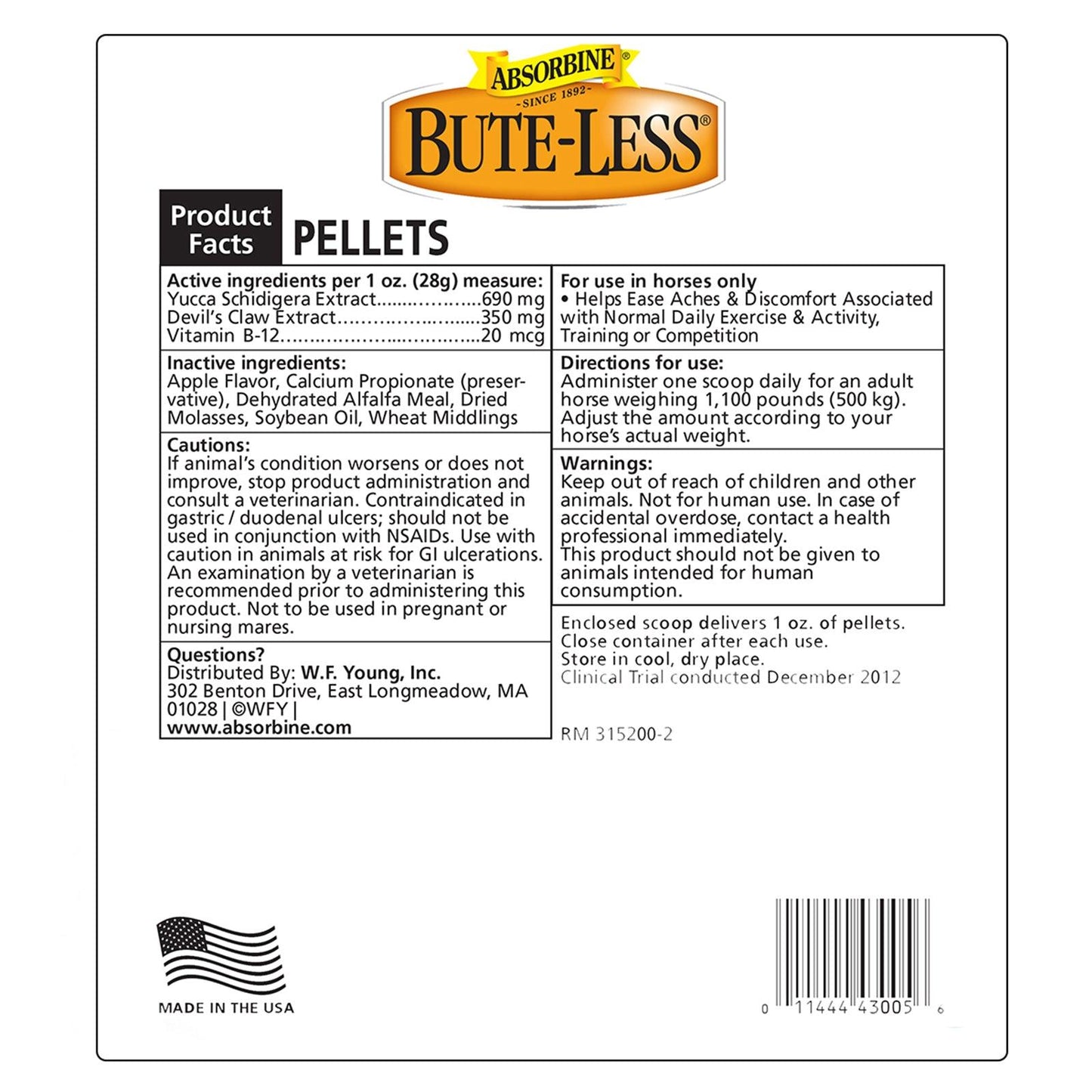 Bute-Less® Comfort & Recovery Supplement Pellets Supplements absorbine