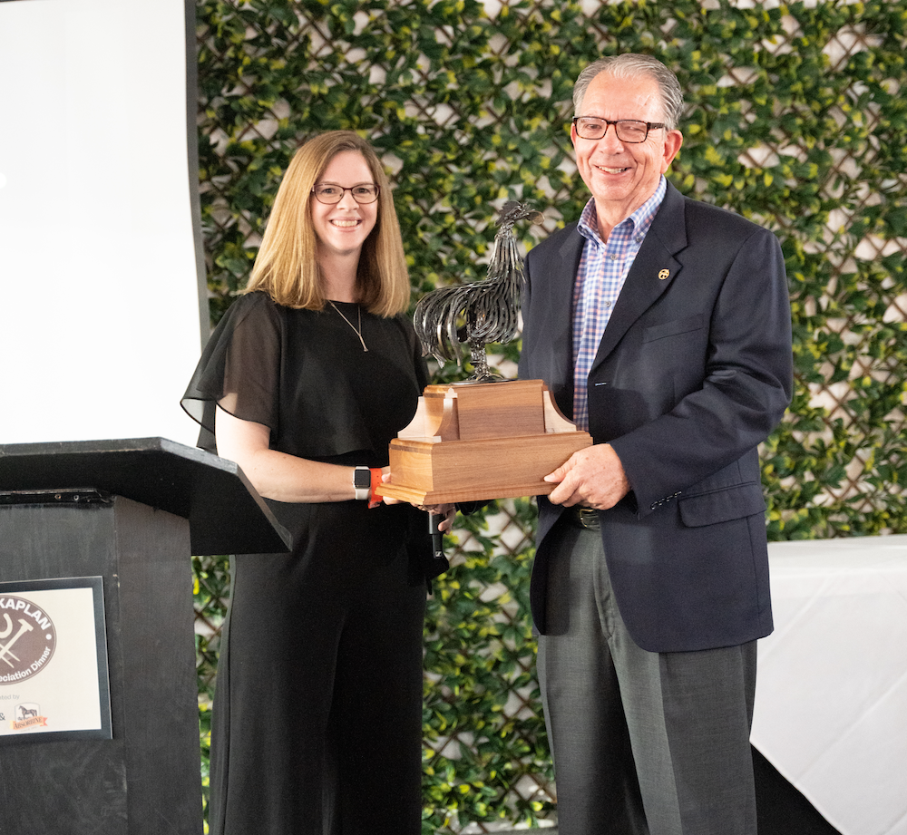 Amy Cairy presents the Kappy Kaplan award to Bryan Quincy