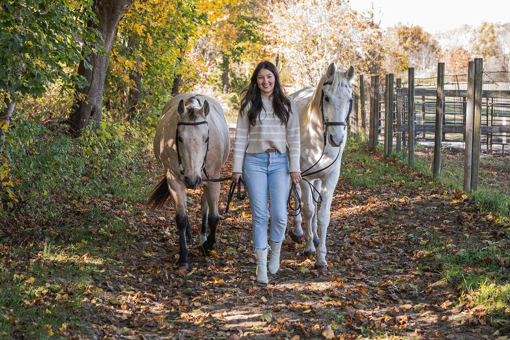 Morgan and her two horses