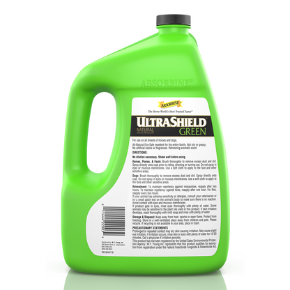 UltraShield Green gallon back label.