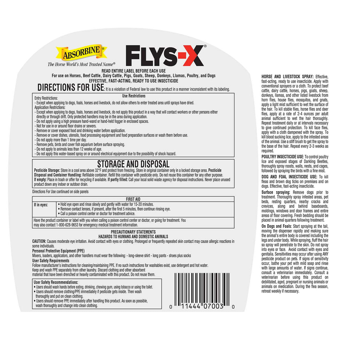 Flys-X® Insecticide & Repellent For Livestock – Absorbine