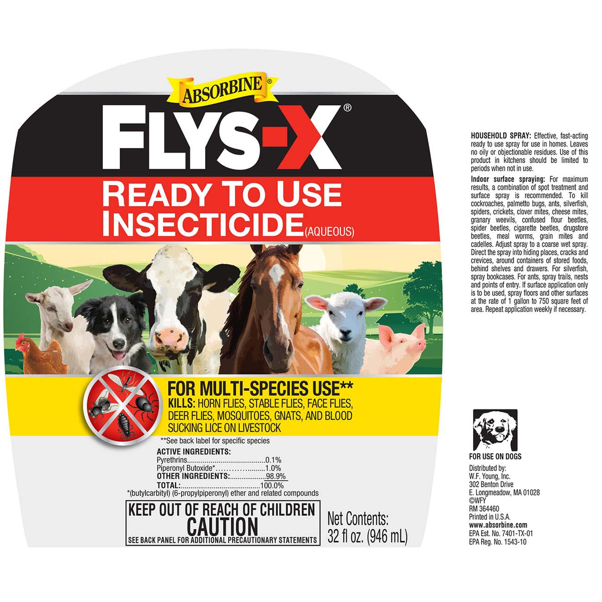 Flys-X® Insecticide & Repellent For Livestock – Absorbine