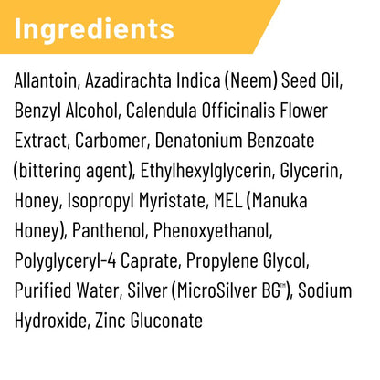 Silver honey ingredients label.