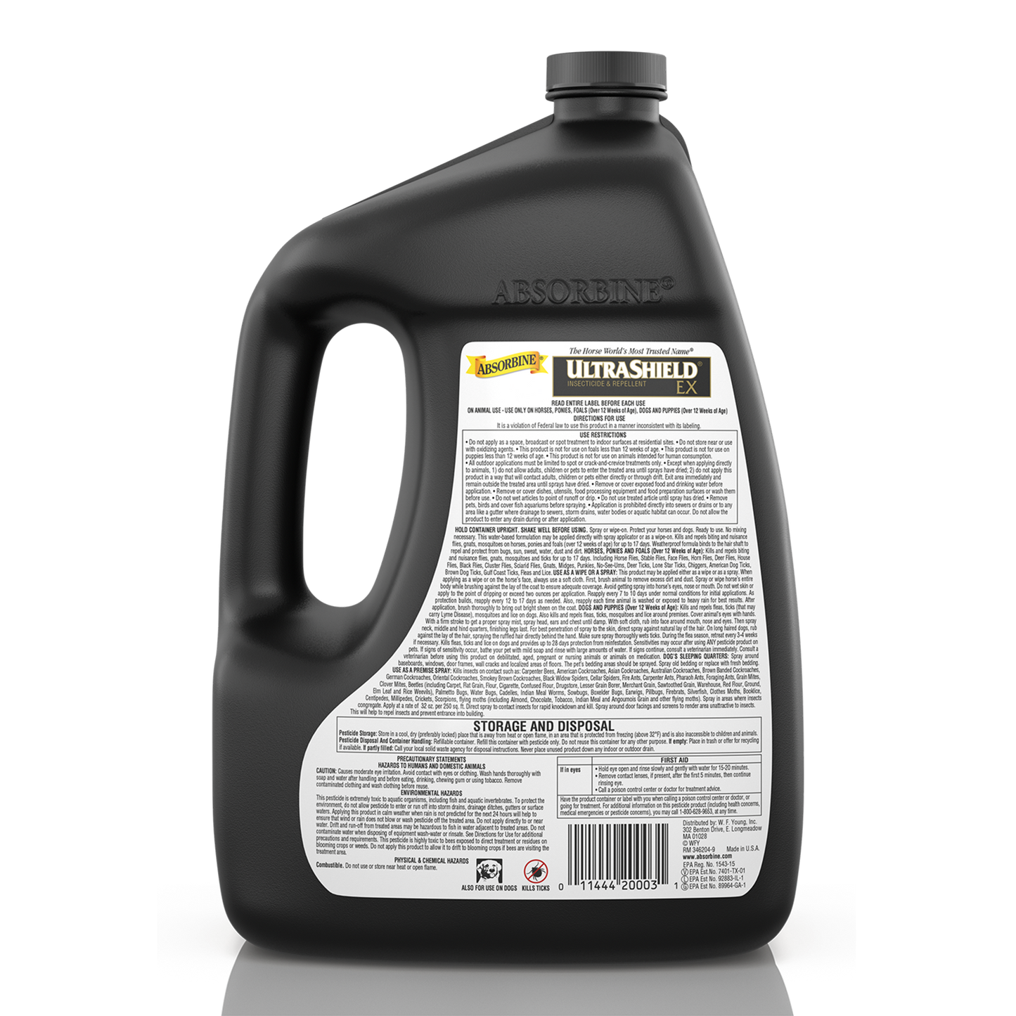 UltraShield EX gallon back label.