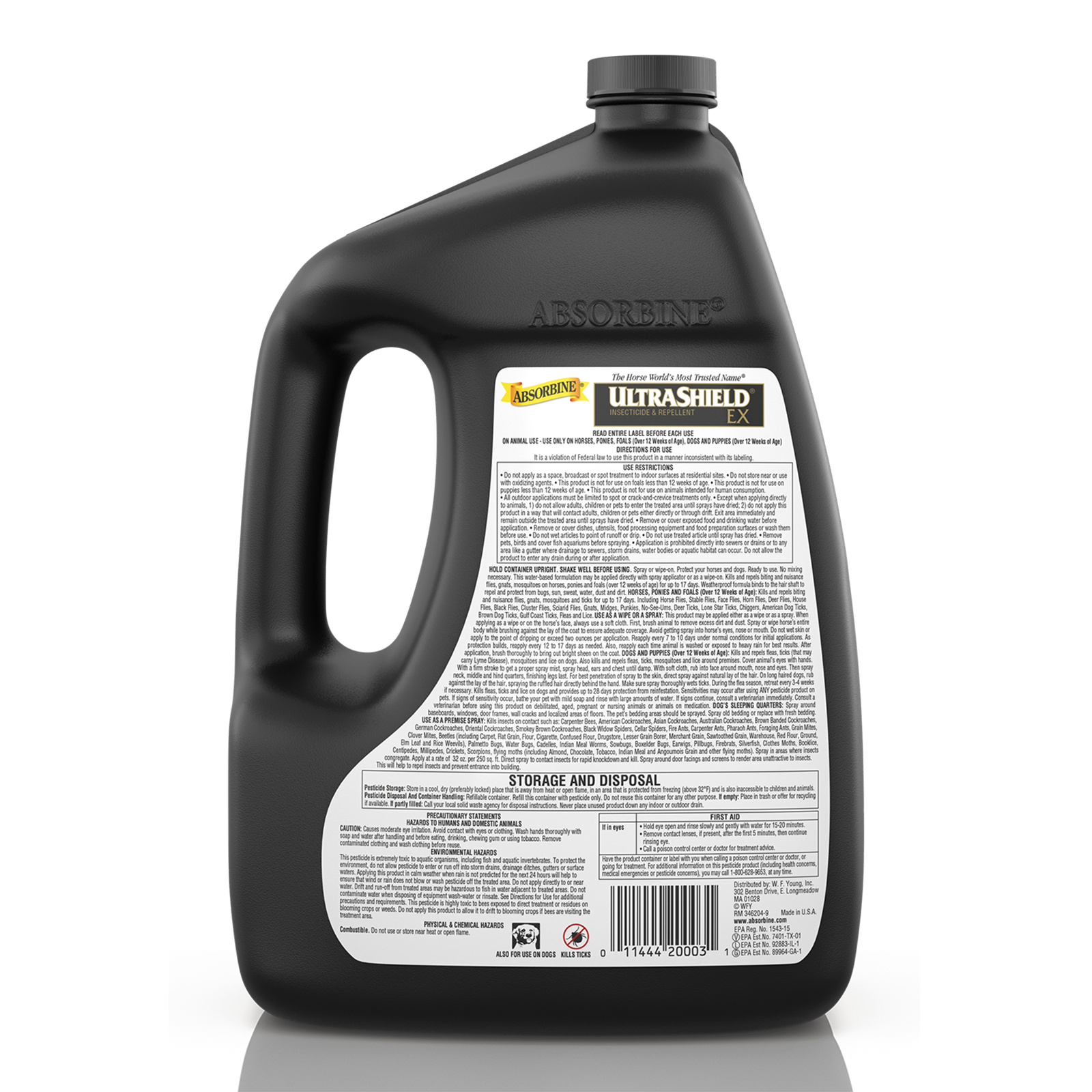 UltraShield EX gallon back label.