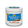 Absorbine Horseman's One Step cream. Leather cleaner & conditioner lifts and removes dirt & sweat pH balanced (rich lanolin deep conditions).