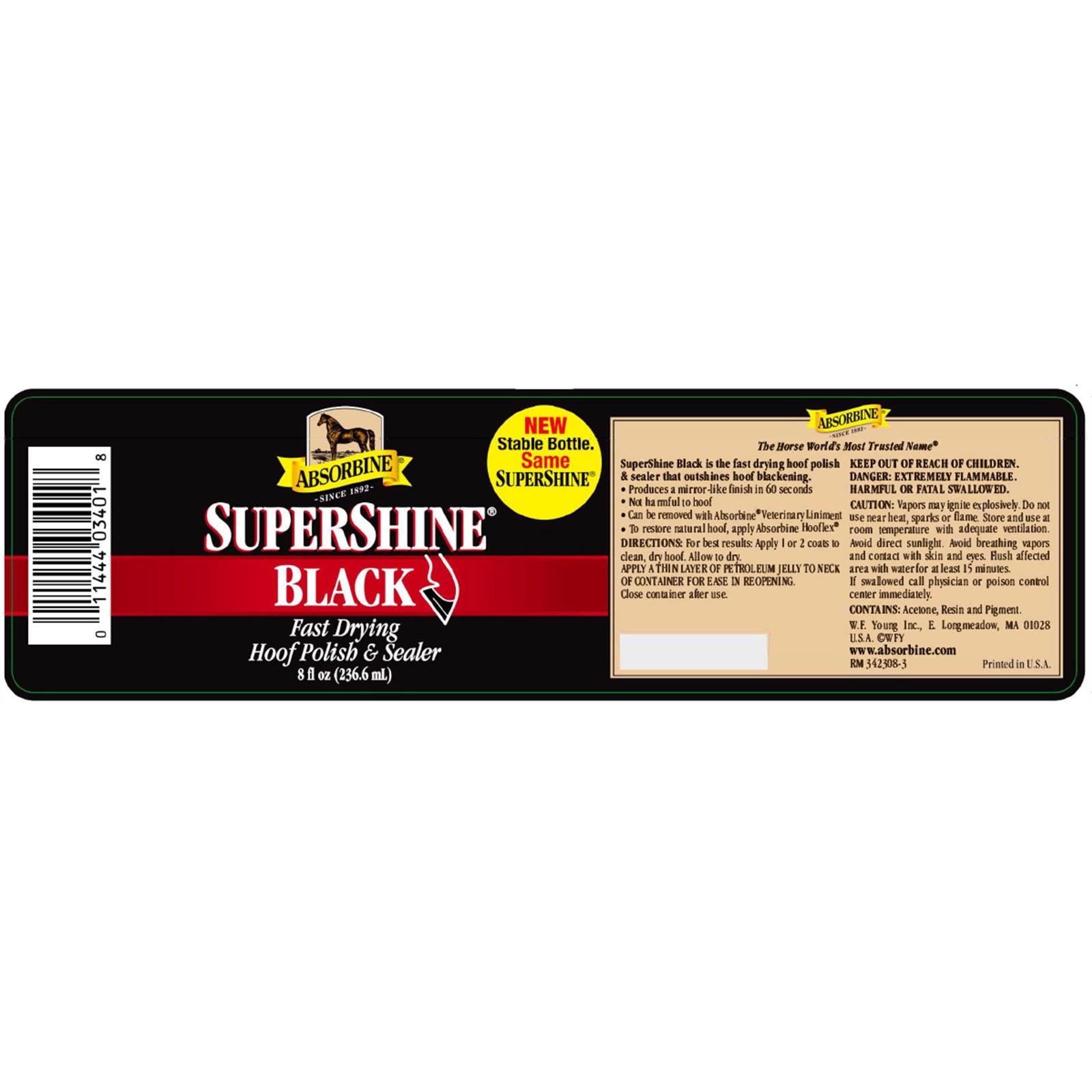 Supershine Hoof Polish Black - 8 oz