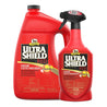 UltrShield Red insecticide & repellent Gallon jug, and quart sprayer bottle contain 5 active ingredients.  Kills and repels biting & nuisance flies, gnats & mosquitos.  Contains coat conditioners, stays active for up to 7 days.