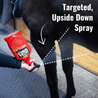 UltraShield Red targeted spray, fan spray that works at any angle, even upside down.
