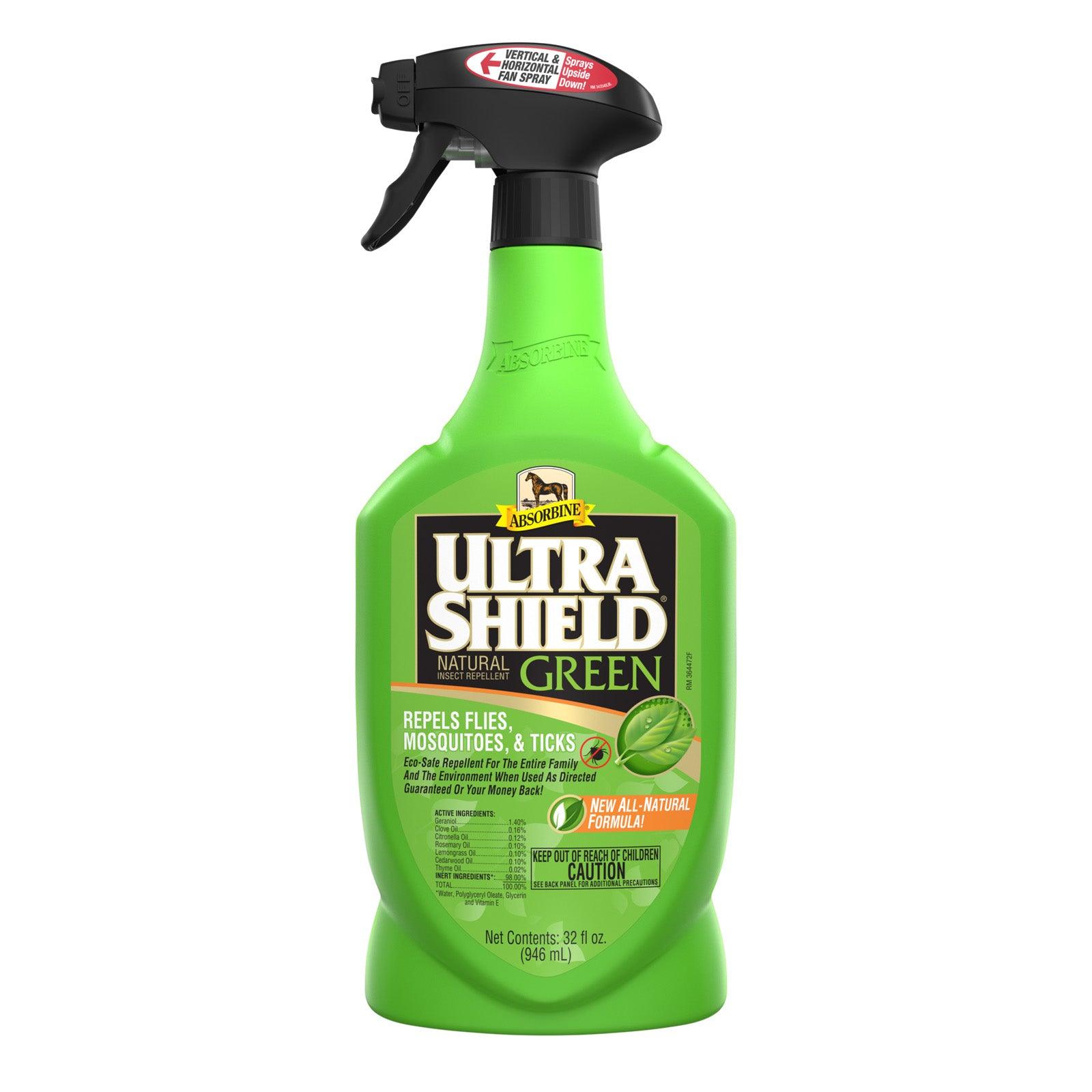 UltraShield Green quart sprayer.  UltraShield Green repels flies, mosquitos & ticks.  Eco-safe repellent for the entire family and the environment when used as directed.  Guaranteed or your money back.