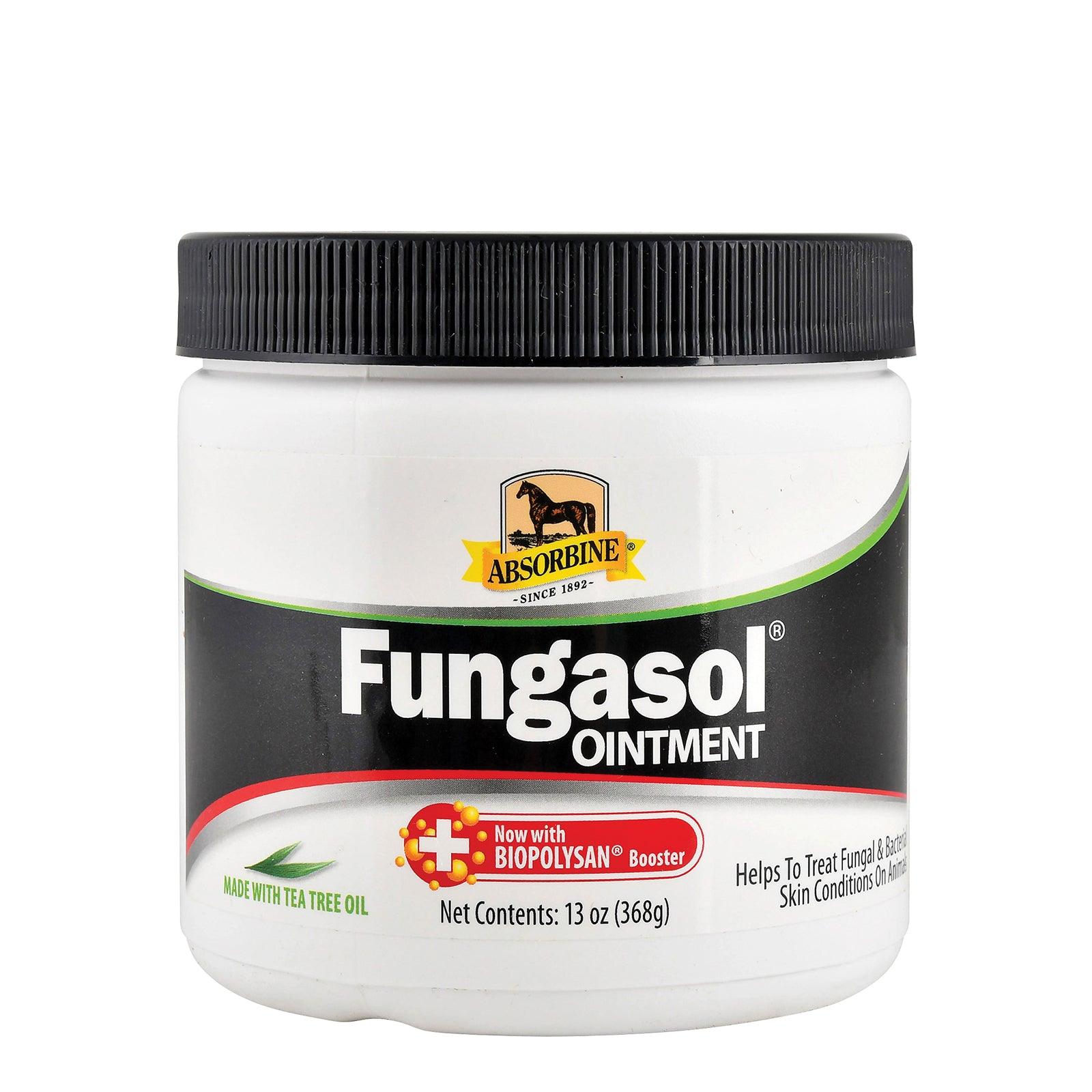 Absorbine Fungasol Ointment made with tea tree oil.  Now with biopolysan booster.  Helps fight fungal and bacterial skin conditions.