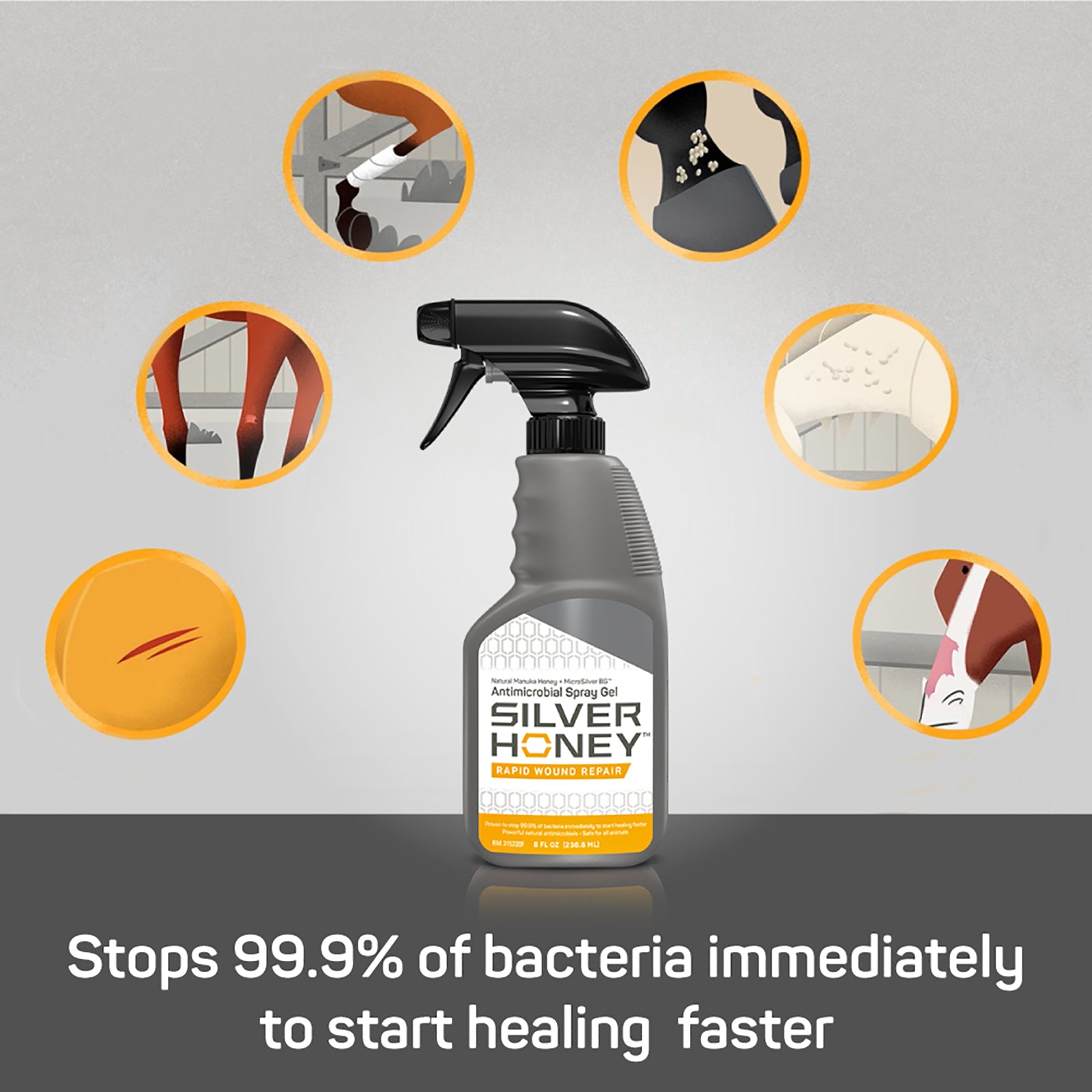 Silver Honey® Rapid Wound Repair Spray Gel Wound Care absorbine   