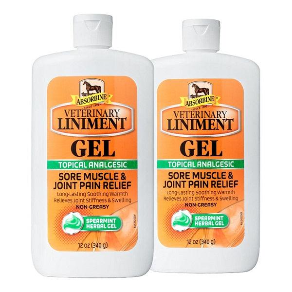 2 pack of Absorbine Veterinary Liniment Gel, sore muscle & joint pain relief. 