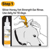 Step 1 in the treatment for a dog's itchy, ouchy ears. Liberally apply vet strength ear rinse use for 10 days.