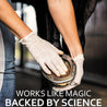 Woman in latex gloves packing a horses hoof with Magic Cushion Hoof Packing. Works like magic, backed by science.
