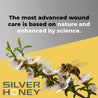 Honey bee sucking the nectar out of a Manuka honey tree blossom. Silver Honey the most advanced wound care is based on nature and enhanced by science.